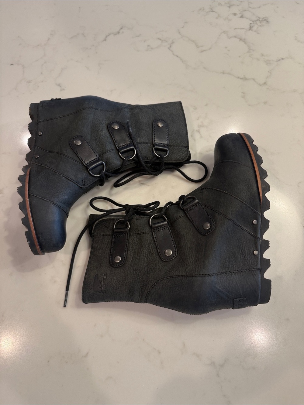 Sorel Joan of Artic Leather Wedge Boots - Picture 3 of 8